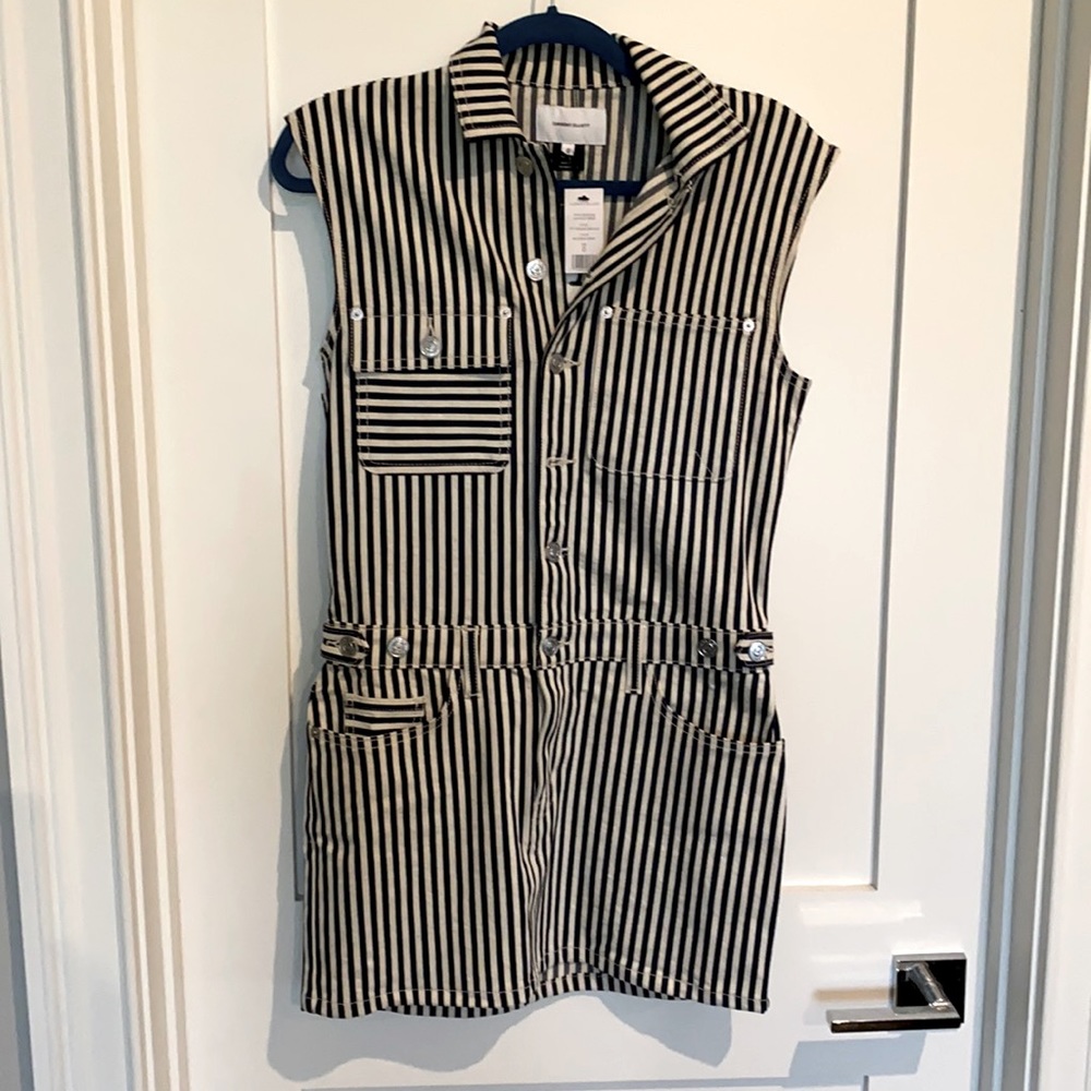 Current/Elliot new with tags size zero denim striped romper.
